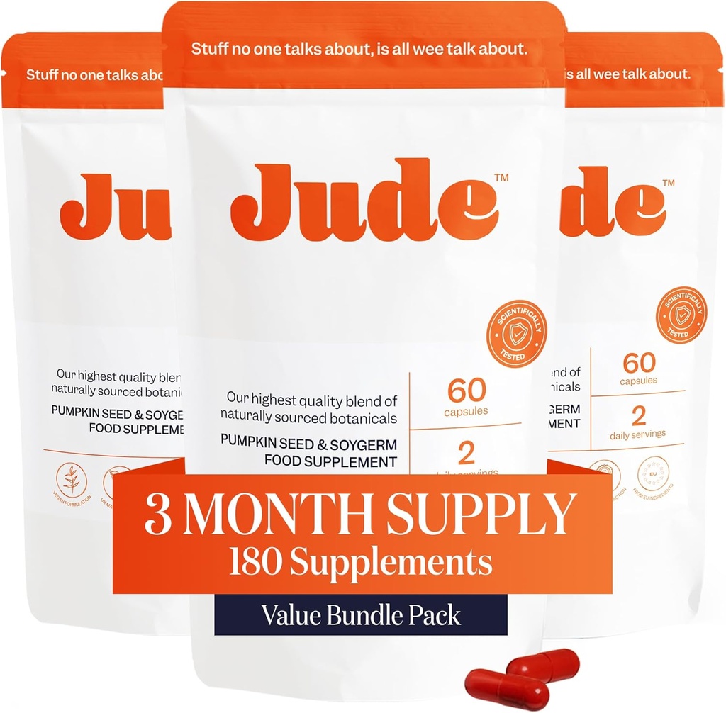 Jude Bladder Control Tablets, Dagelijkse Supplement, Reduce Leaks, Relieve Need-to-Go Urgency, Verbeter Slaap, Overactieve Bladder Tablets, 180 Capsules