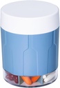 Betife Extra Large Supplement Organizer,Weekly pil Organizer Bottle, Daily Pill Dispenser met 7 grote afdelingen, Organisator om 7 dagen vitamine Medicatie, 21 etiketten en een schoonmaakborstel (Blauw)