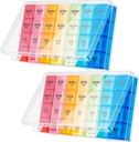 Dandat 2 Pack XL Large Weekly Pillen Organisator 4 keer per dag Maandelijkse Pillen Organisator Grote Geneeskunde Organisator 28 Dag Pillen Box Organisator Weekly 7 Dag Pillen Dispenser 4 keer per dag