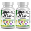 Clean Nutraceuticals Oregano Oil Knoflook Extract Olive Leaf Black Seed Oil - Immune Support & Digestief Health Supplement voor vrouwen en mannen met vitamine D3 & Zink - 2Pack