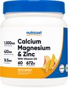 Nutricost Calcium Magnesium Zink met vitamine D3 Poeder, 60 Serves (Perzik Mango) - Calcium (1000 MG) Magnesium (420 MG) Zink (16,5 MG) Vitamine D3 (30 MCG) - Glutenvrij, Non-GMO