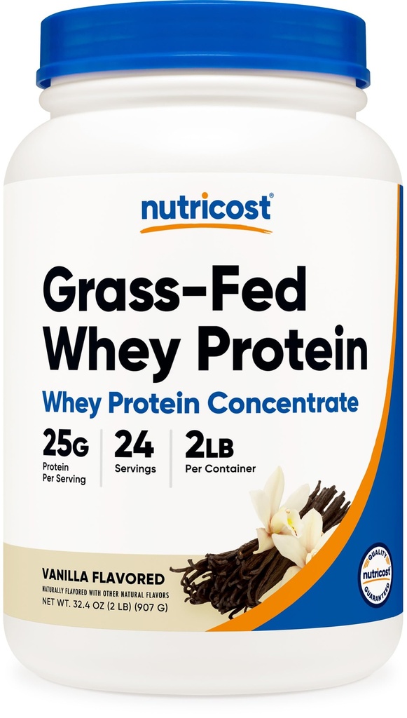 Nutricost Grass-Fed Wei eiwitconcentraat (Vanilla) 2LBS - niet gedenatureerd, niet-GMO, glutenvrij
