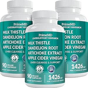 32-en-1 Nettoyer le foie et réparer avec le chardon de lait, silymarin, extrait d'artichaut, poudre de betterave - supplément de vésicules avec formule active de santé hépatique - 1426mg (90ct, paquet de 3)