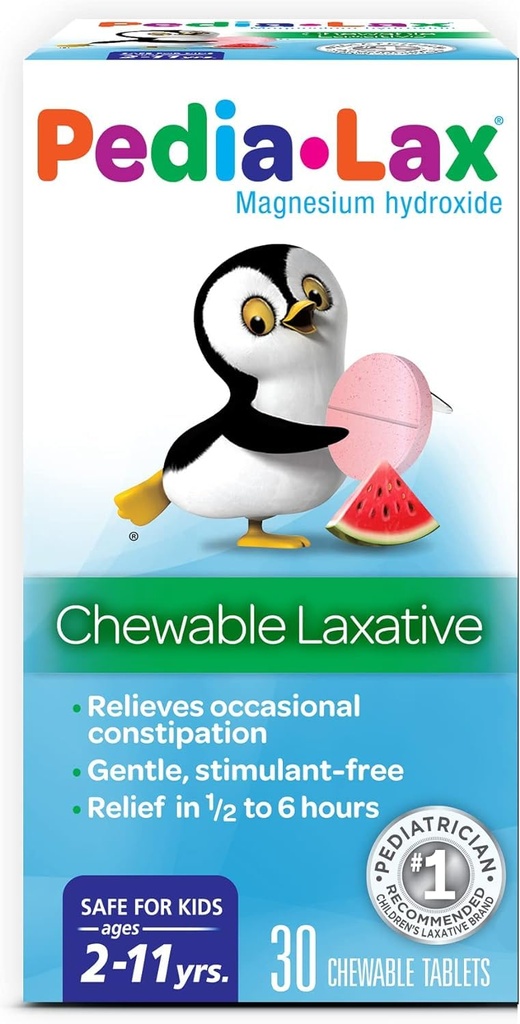 Pedia-Lax Laxatieve kauwtabletten voor kinderen, leeftijden 2-11, Watermeloen smaak, 30 CT