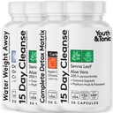 Detox Cleanse Kick Off Weight Management en extra Colon Cleanser. 4pk voor waterverlies, opgeblazen, platte maag, Pufiness w Apple Cider Vinegar, Senna Leaf, Glucomannan, Chromium, Probiotic 120 Pillen
