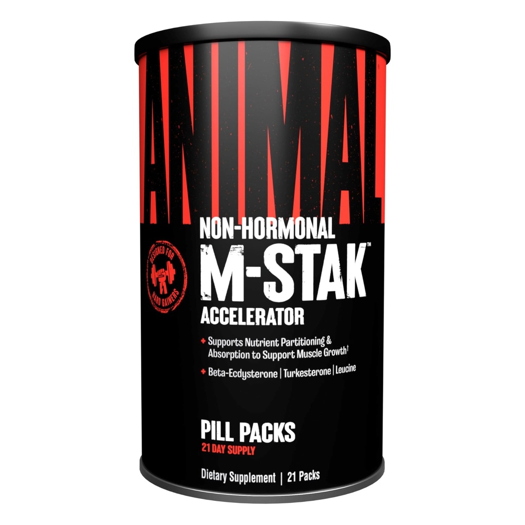 Animal M-Stak - Muscle Builder and Anabole Mass Gainer Supplement for Bodybuilding - Lean Muscle Growth, Amino Complex and Pre Workout Energy, 21 Packs