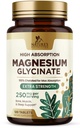 Magnesium (Glycinaat) - Magnesiumsupplement voor de gezondheid van het hart, nerveus, spier-, bot- en slaapondersteuning - 100% chelated en hoge absorptie - 250 mg per portie - glutenvrij, veganistisch, non-GMO - 120 Tel.