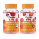 Levensvatbare Magnesium Kids + Probiotic 2 Miljard CFU Kids, Gummies Bundle - Grote Proeverij, Vitamine Supplement, Glutenvrij, GGO-vrij, Kauwgom
