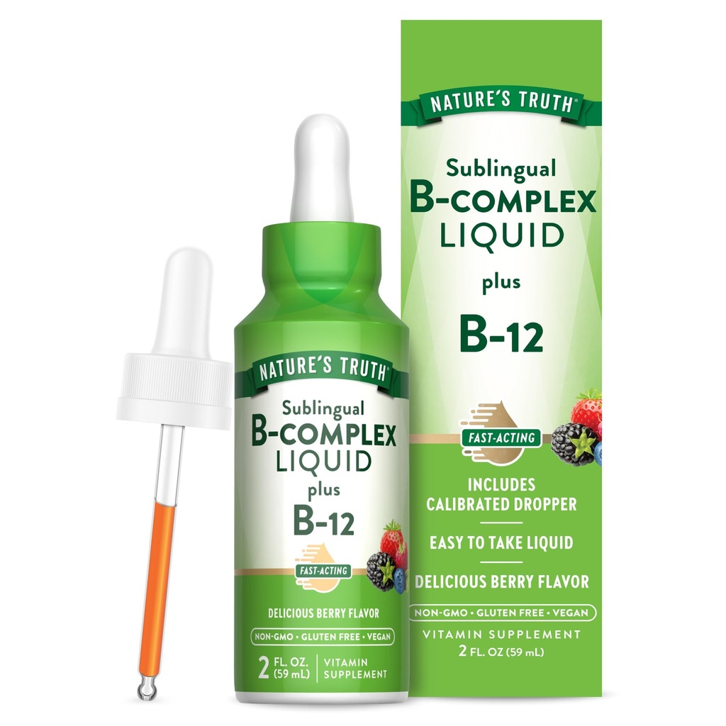 De waarheid van de natuur Sublingual B Complex met B12 2 Fluid Ounces Berry Flavor 