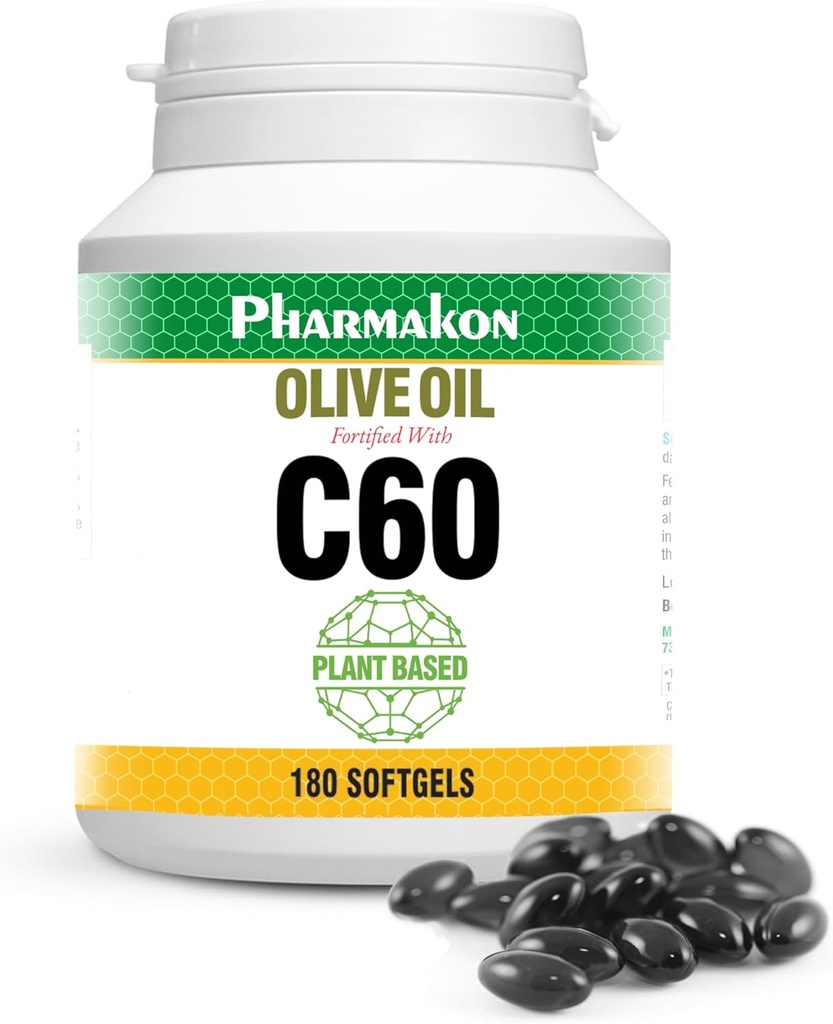 C60 Verrijkte olijfoliecapsules, op basis van planten (180 aantal)