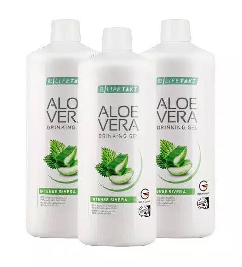 LR Lifetakt Aloë Vera Drinken Gel Intense Sivera Gezondheidszorg Vrouwen Mannen drinken elke dag Natuurlijke behandeling Set van 3-1000 ml./33.3 fl.oz