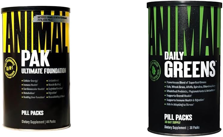 Animal Pak - Handige alles-in-één vitamine-en supplementverpakking - zink en groen Pak - chlorofyl