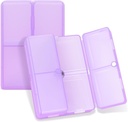 FYY Daily Pill Organizer, 7 Compartments Portable Pill Case Travel Pill Organizer,[Folding Design] Pill Box voor Purse Pocket om vitamines te houden, Cod Lever Olie, Complements en Medication-Clear paars