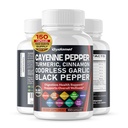 Cayenne Pepper Kurkuma Odorless Knoflook kaneel Fenegriek Citrus Bergamot Artichoke Blueberry Green Tea Black Pepper -150 Capsules- Made in USA