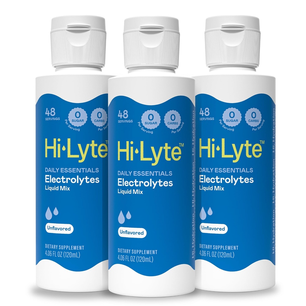 Hi-Lyte Daily Essentials Electrolytes Liquid Mix Unflavored, 144 Servers