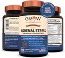 Formule avancée de stress adrénal, bio KSM-66 Ashwagandha avec AlphaWave L-Theanine, 5-HTP, mélange de magnésium - Soulagement du stress quotidien, support de l'humeur, cognitif, santé du cerveau, 90 capsules