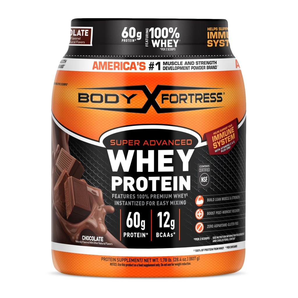 Body Fortress 100% Wei, Premium Proteïne Poeder, Chocolade, 1.78lbs