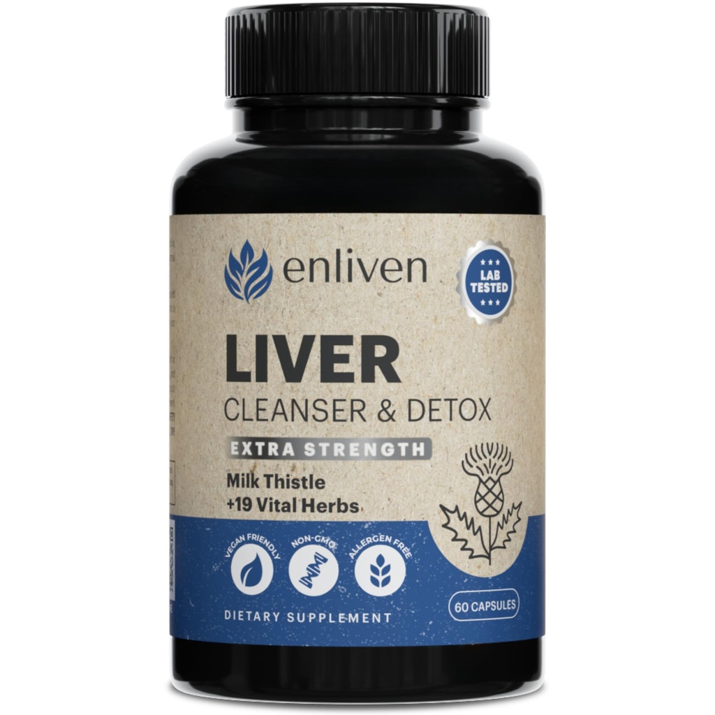 Lever Reiniging Detox & Repair Capsules 60 Veggie Capsules Natuurlijke lever Ondersteuning met melkdistel, paardenbloem & Artichoke Bevordert Gut Health & Digestie Niet-GMO Kruidensupplement voor spijsvertering