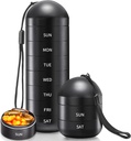Zannaki XL Metal Travel pil Organizer, Extra grote waterdichte Week pil Box, Aluminium Legering pil geval Container, BPA Gratis 7 dagen dagelijkse geneeskunde Organisator houder voor vitamine, visolie, supplement