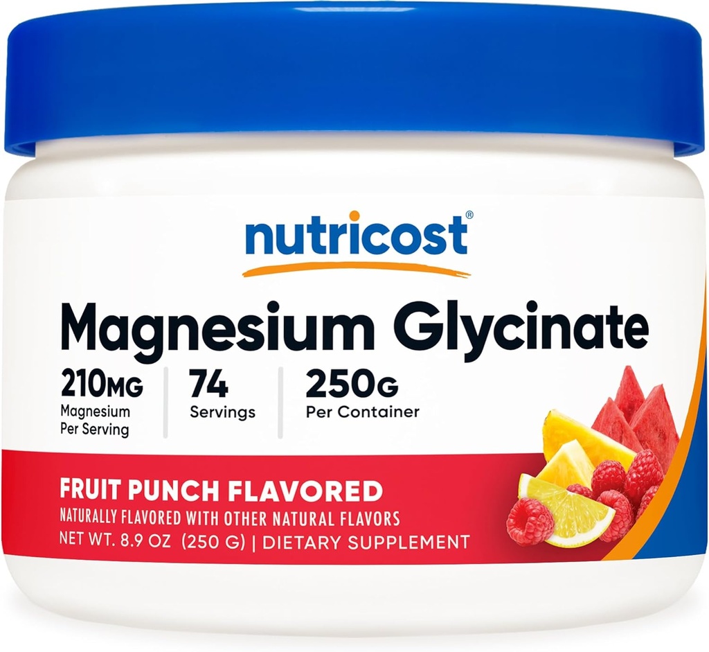 Nutricost Magnesium Glycinate Powder (Fruit Punch, 250 Gram)