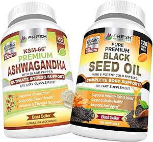FRESHARE Ashwagandha KSM 66 en Black Seed Oil - Bundle