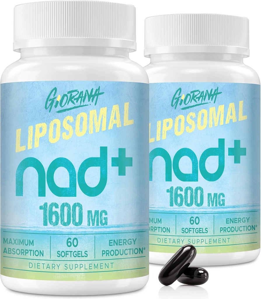 1600 MG Liposomal NAD+ Supplement, NAD+ Boosting Supplement, Superior Absorptie, Vitamine B3 voor Veroudering Veroudering, Duurzaamheid, Energie, Reparatie, Niet-GMO, 120 Softgels