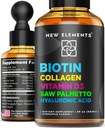 Liquid Biotin for Hair Growth Women & Men 10000mcg Biotin and Collageen Supplements with Saw Palmetto & Hyaluronic Acid 