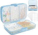 FYYY Weekly pil Organizer met labels,8 Compartments Travel Daily Pill Case Luchtdichte vochtdichte grote pil Box te houden vitamines, visolie, supplementen, Cotton Swab en Bandages-Blue