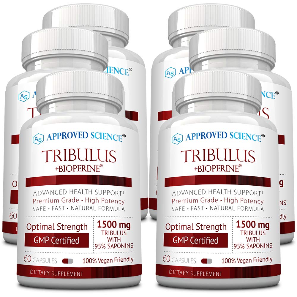 Goedgekeurde Wetenschap Tribulus Terrestris - 360 Capsules - Boost Testosteron, verbetert de atletische prestaties, ondersteunt spiergroei en reparatie - 95% Furostanol Saponins - Bioperine - Vegan - 6 flessen