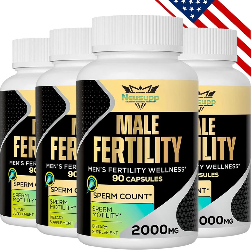 Vruchtbaarheidssupplementen voor mannen, mannelijke prenatale vitamines -Optimale Sperma Telling, Motiliteit en Kracht, 2000MG Mannen Vruchtbaarheid Supplementen met Maca Root, Zin & Folate for Conception - Packs van 4