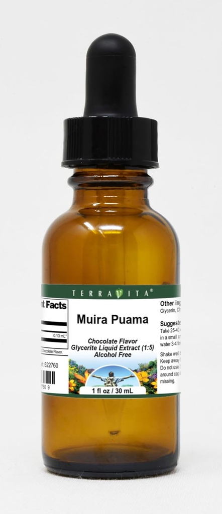 Extrait liquide de glycérite de Muira Puama (1:5) - Aromatisé au chocolat (1 oz, ZIN: 522760)