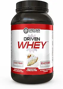 Gedreven WHEY- Gras Fed Wei Proteïne Poeder: Heerlijk, Clean Protein Shake- Verbeter spierherstel met 23 Gram eiwit met toegevoegde BCAA en spijsverteringsenzymen (2 lb, Banana Pie)