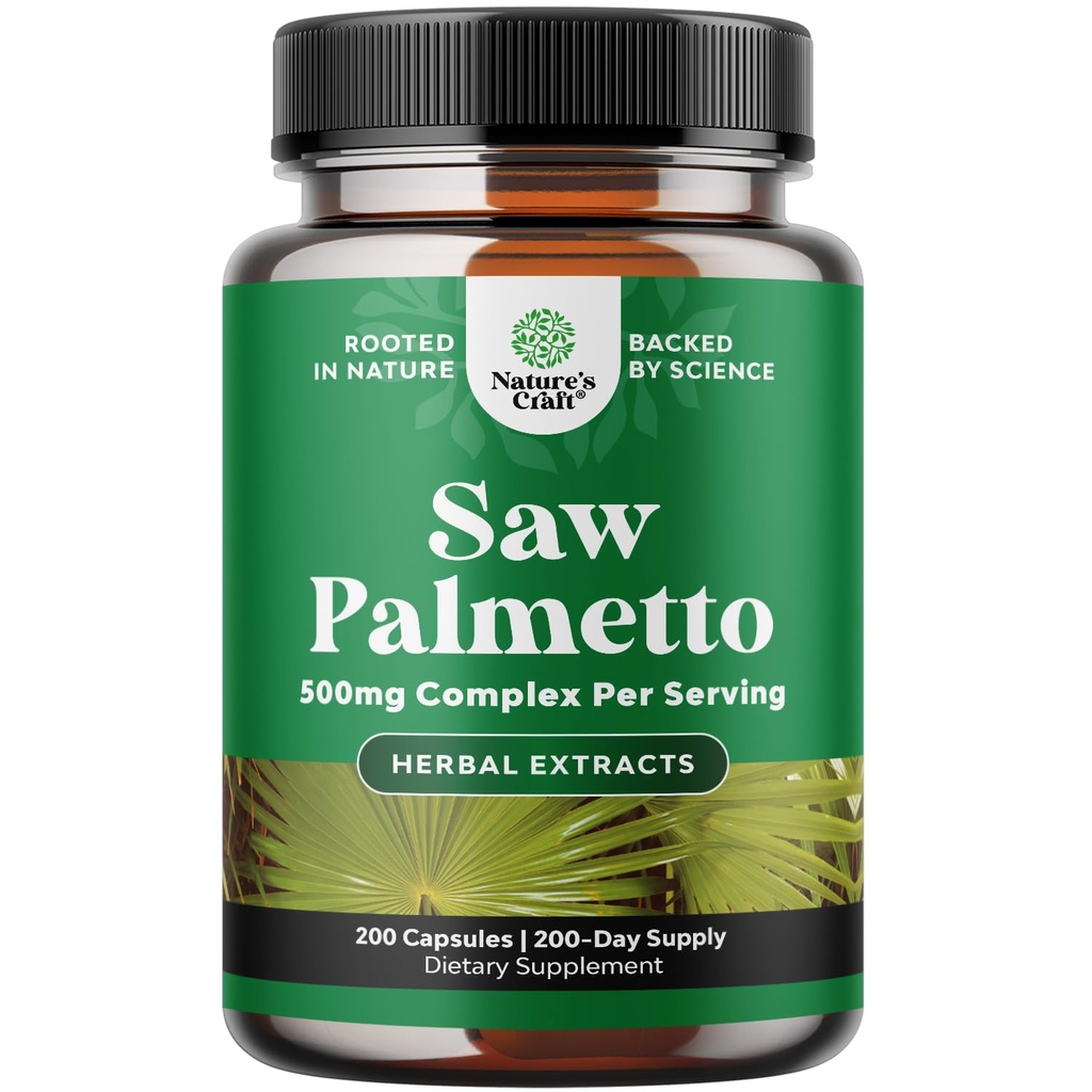 Extra sterkte Zag Palmetto Extract - Geavanceerd kruidencomplex voor haar gezondheid en urinesteun met plantaardige sterolen & Flavonoïden - Krachtig kruidensupplement met 500 mg per portie - 200 capsules