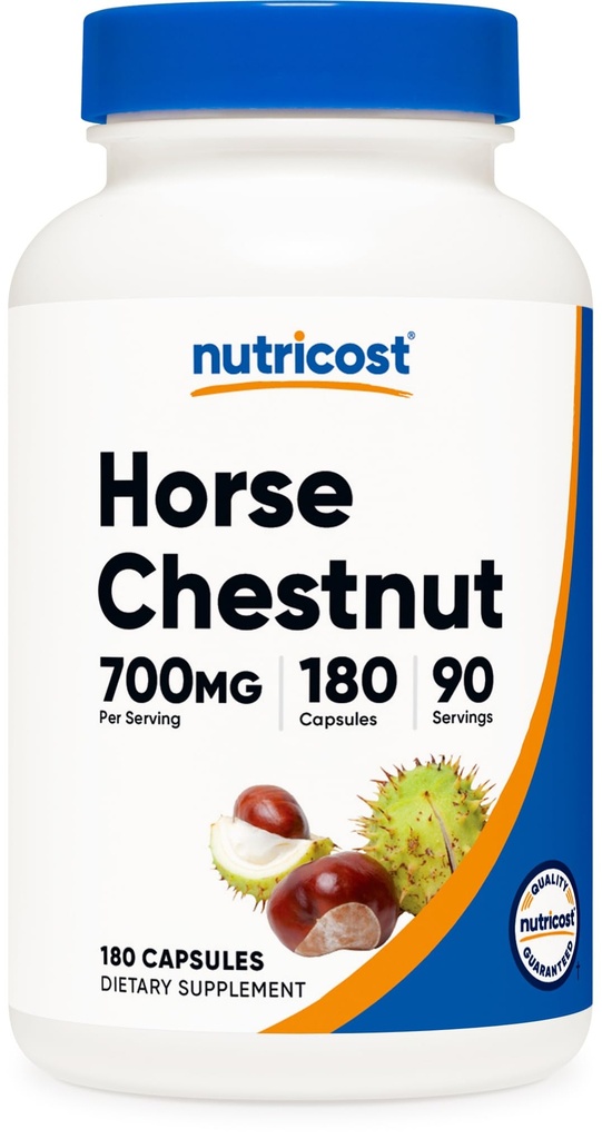 Nutricost Capsules d'extrait de châtaigne de cheval 700 MG par portion, 180 capsules, 90 portions - non-OGM, végétalien