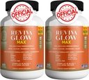 Reviva Glow Max - Hair, Skin & Nails Support Supplement Biotine, Calcium, Magnesium, Folate & Herbal Blend 