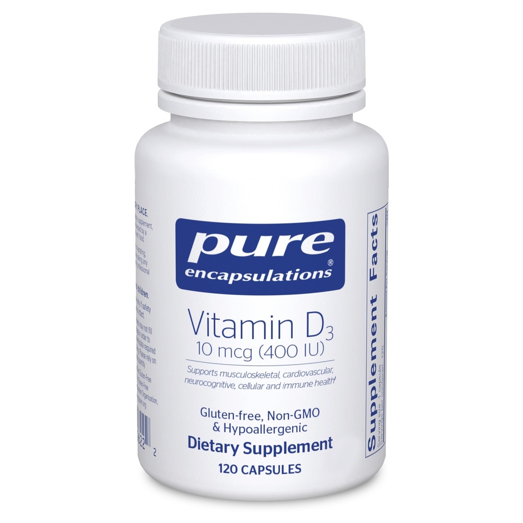 Encapsulations pures Vitamine D3 10 mcg (400 UI)