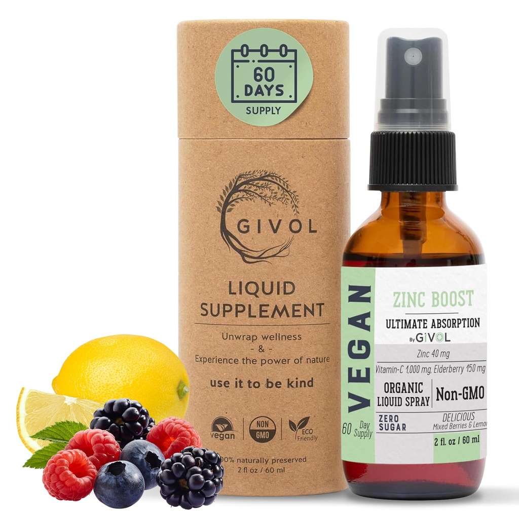 Bio ZINC Boost Mist 40 mg (Extra Strength) - sans sucre avec le Vit C et extrait de mûrier - Vaporisateur liquide végétalien pour enfants et adultes - Absorption facile - Non-OGM - (60 ml) 60 jours d'approvisionnement