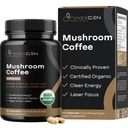 100% Biologische Paddestoelen Koffie Capsules - Natuurlijke Energie Supplement met 130mg Cafeïne van klinisch bewezen Gepatenteerde Green Coffee Bean & Guayusa Extracten voor Jitter-Free Energy & Focus (30 Servings)