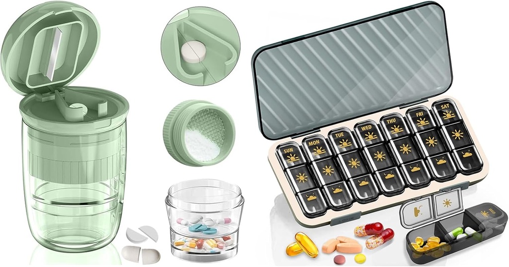 Organisateur de pilules 3 fois par jour - GloDeals Organisateur hebdomadaire de pilules 3 fois par jour, grande boîte à pilules 7 jours de médecine Organisateur de pilules, porte-conteneur de pilules, boîte à pilules quotidienne 3 fois par jour, pour la vitamine, blanc