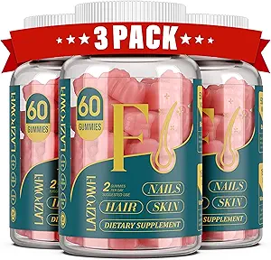 Gommies de biotine - Peau de cheveux et ongles Vitamines pour les hommes et les femmes, Vitamine végétalienne B7, soutient la croissance des cheveux et des ongles plus forts,90 Day Supply-Raspberry-3 Pack