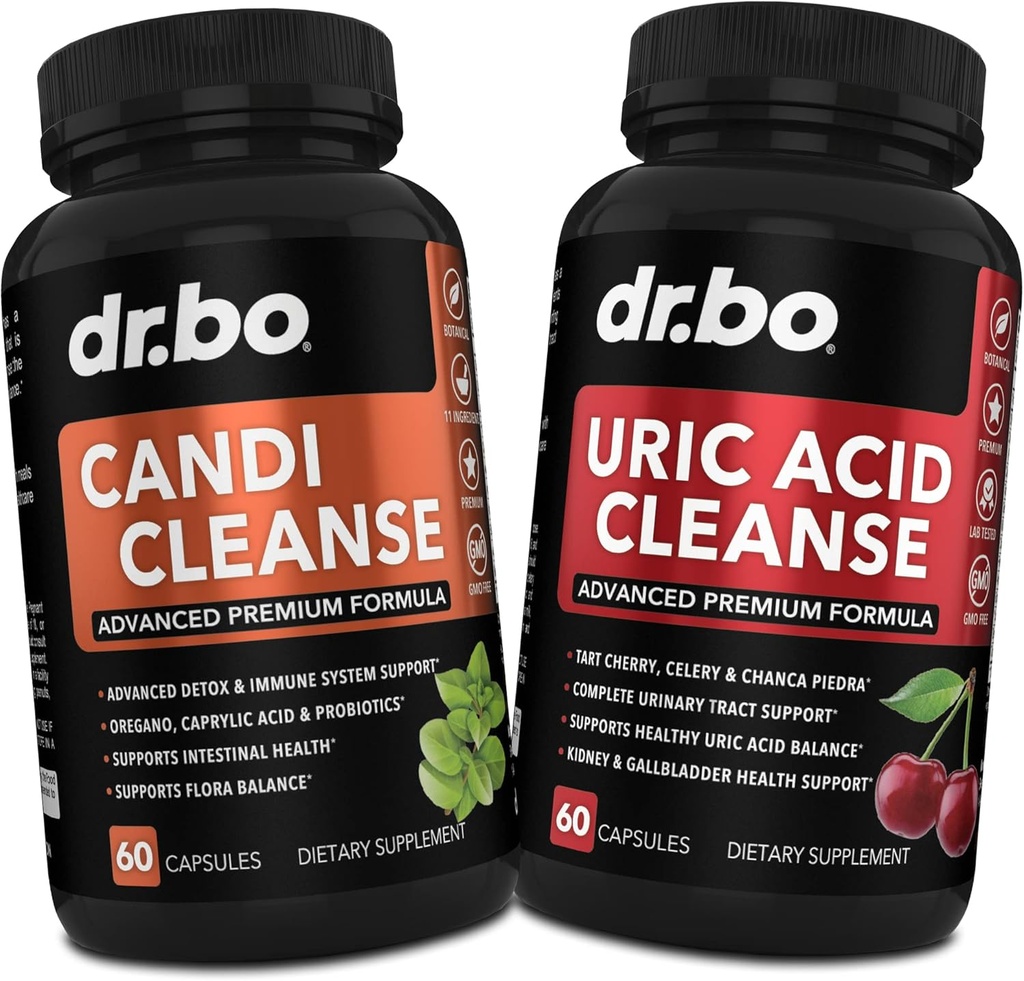 DR. BO Candi Uric Acid Cleanse Support - Oregano & Nierherbal Supplementen voor vrouwen & mannen - Extra sterkte Uric Acid Flush Purge Capsules & Oral ControlProbiotische Complex Cleanser