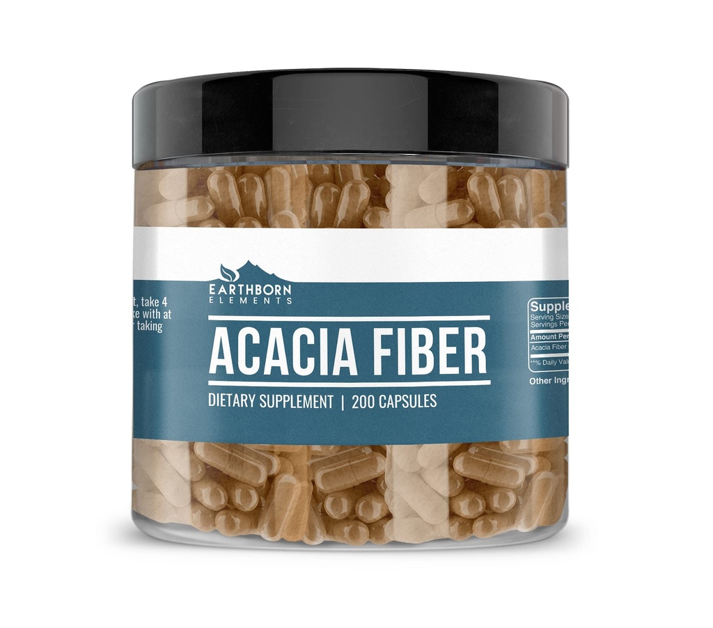 Earthborn Elements Acacia Fiber 200 Capsules, Pure & Onverdund, Geen Additieven