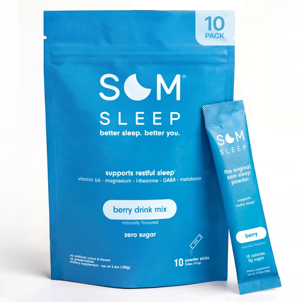 Som Slaap, Kalm Slaappoeder Drinkmix, 3mg Melatonine, Magnesium, Vitamine B6, L-Theanine & GABA 