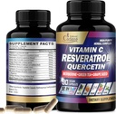 Organische Cadane Resveratrol Supplement - 12in1 Vermengd met VIT.C, Quercetin, Berberine, Kurkuma, Groene Thee & Meer - 90 Capsules 3 Maand