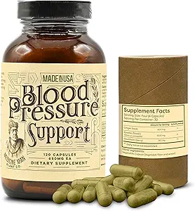 Medicine Man Plant Co. Blood Pressure Support 120 Capsules - Natuurlijke kruiden pillen met Hawthorn, Rosella Hibiscus, en Ginger - Biologische en kruidensupplement