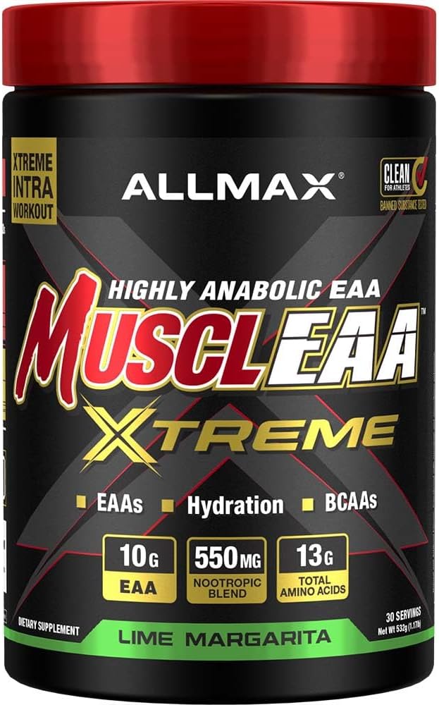 ALLMAX MUCLEAA Xtreme, Lime Margarita - 532 g Poeder - Biedt EAA's, BCAA's & Hydration - Tot 30 porties...