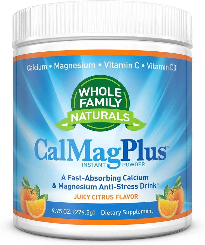 Calcium Magnesium Poeder Supplement - CalMag Plus met vitamine C & D3 - Glutenvrij, Niet GGO, Oranje Tangerine smaak - Cal Mag Drink - Calciumsupplement met Magnesium voor natuurlijke rust