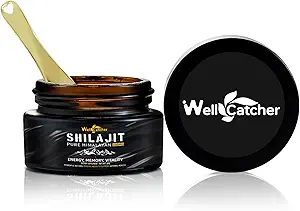 Pure Himalaya Shilajit Resin voor mannen Vrouwen: Natural Organic Shilajit Supplement 600MG Rijk in 85+ Trace Minerals 75%+ Fulvic Acid for Energy Immunity Focus Support 50 Servers