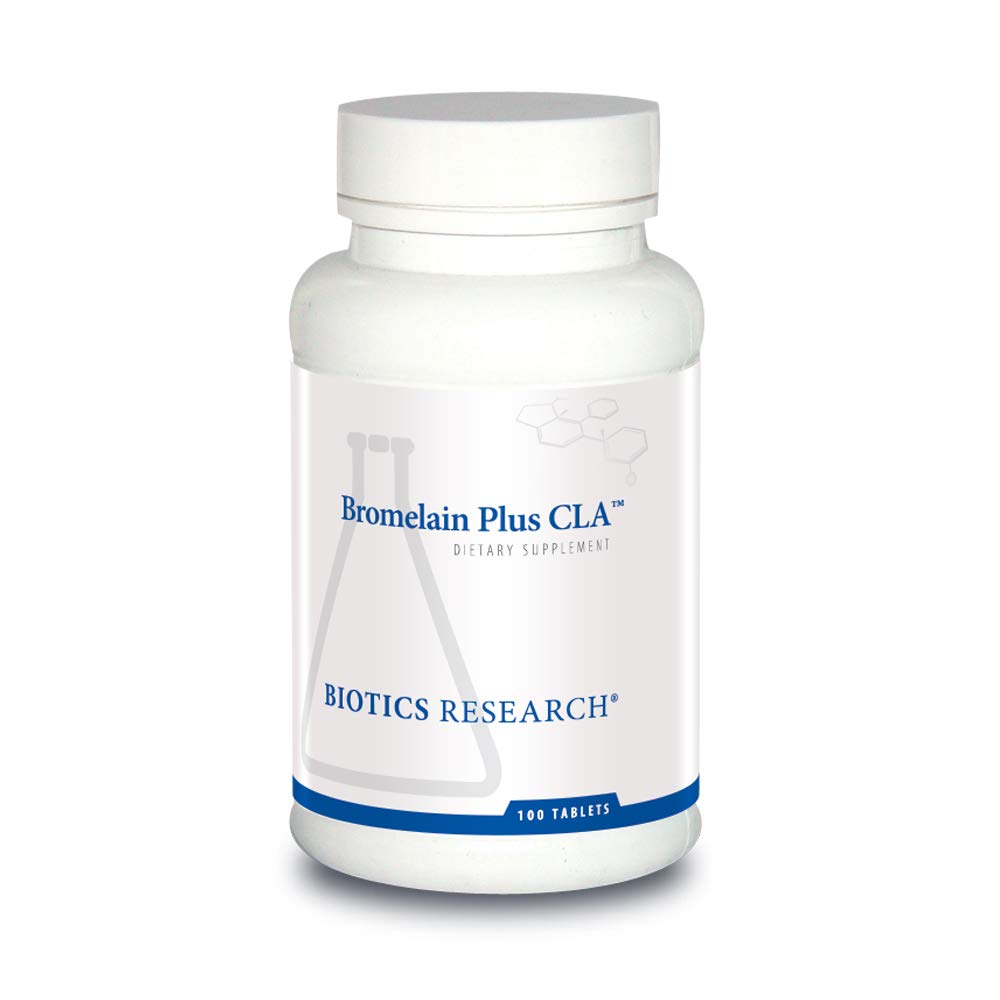 Recherche en biotique Bromelain Plus CLA fournit Bromelain et Papain, fournit un soutien supplémentaire enzymatique, soutient le confort musculaire 100 comprimés