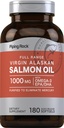 Piping Rock Wild Saumon d'Alaska Huile de poisson de 1000mg de softgel 180 suppléments pour les humains Oméga-3, EPA et DHA.